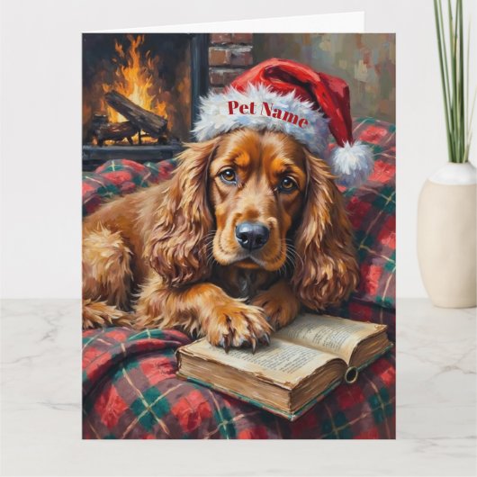 Cocker Spaniel Christmas Story Time Hat カード (正面)