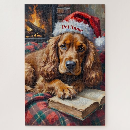Cocker Spaniel Christmas Story Time Hat ジグソーパズル (縦)