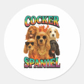 Cocker Spaniel Copy ラウンドシール (正面)