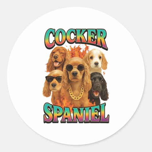 Cocker Spaniel Copy ラウンドシール (正面)