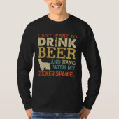 Cocker Spaniel Dad Drink Beer Hang With Dog Vinta Tシャツ (正面)