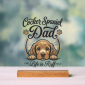 Cocker Spaniel Dad Life Is Ruff Vintage Dog Shirt_ アクリルサイン (ニュートラル)
