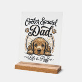 Cocker Spaniel Dad Life Is Ruff Vintage Dog Shirt_ アクリルサイン (傾斜)