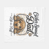 Cocker Spaniel Dad Life Is Ruff Vintage Dog Shirt_ フリースブランケット (正面(横))