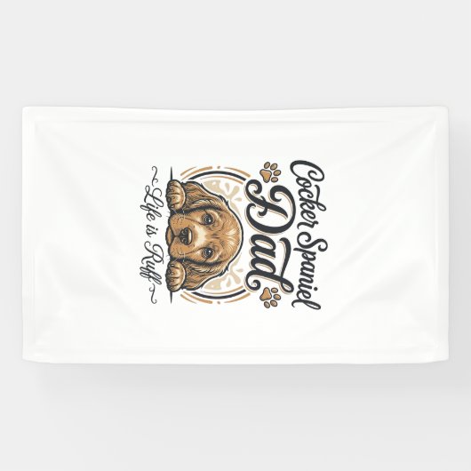 Cocker Spaniel Dad Life Is Ruff Vintage Dog Shirt_ 横断幕 (横)