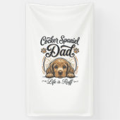 Cocker Spaniel Dad Life Is Ruff Vintage Dog Shirt_ 横断幕 (縦)