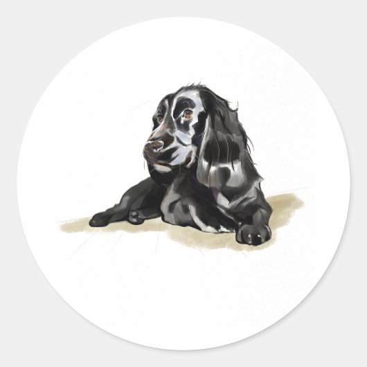 Cocker Spaniel Dog Lover Sticker ラウンドシール (正面)