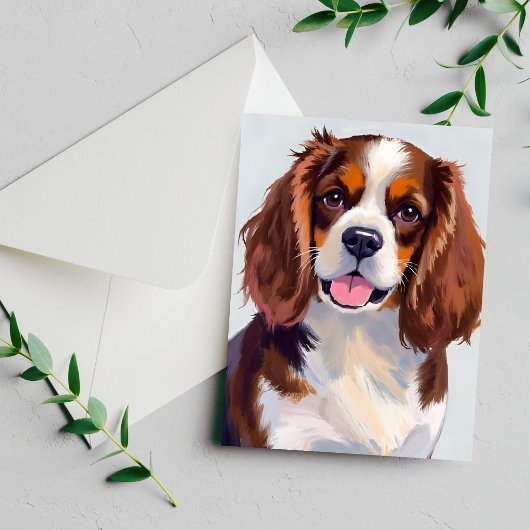 Cocker Spaniel Dog Painting Card