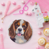 Cocker Spaniel | Dog Painting Pet ペーパープレート (パーティー)