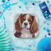 Cocker Spaniel | Dog Painting Pet ペーパープレート (パーティー)