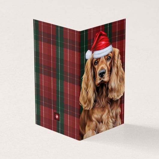 Cocker Spaniel Dog Plaid Christmas Holiday (外部)