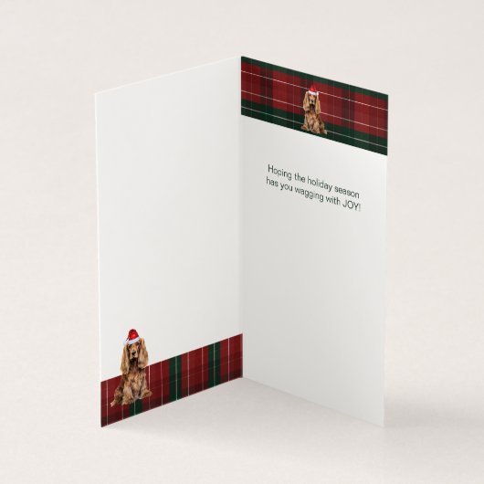 Cocker Spaniel Dog Plaid Christmas Holiday (内部)