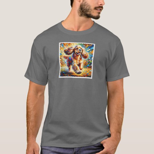 Cocker Spaniel Dog Portrait Acrylic Art Print Pet Tシャツ (正面)