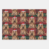 Cocker Spaniel Dog Red and Green Plaid Christmas ラッピングペーパーシート (正面2)