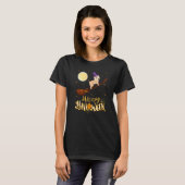 Cocker Spaniel Dog Ride Witch Shotgun Halloween Tシャツ (正面フル)