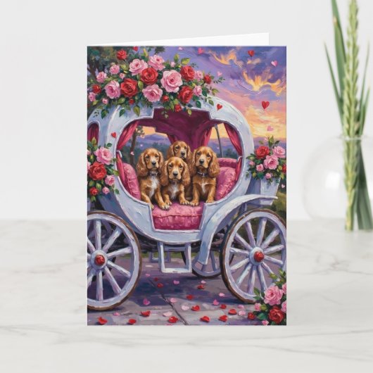 Cocker Spaniel Dog Valentine's Day  カード (正面)
