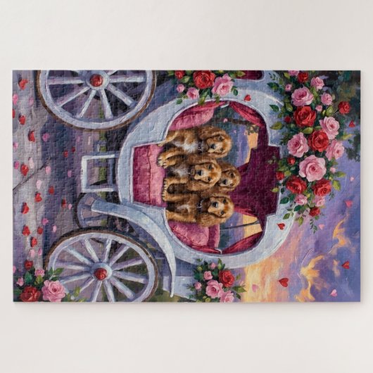 Cocker Spaniel Dog Valentine's Day  ジグソーパズル (横)