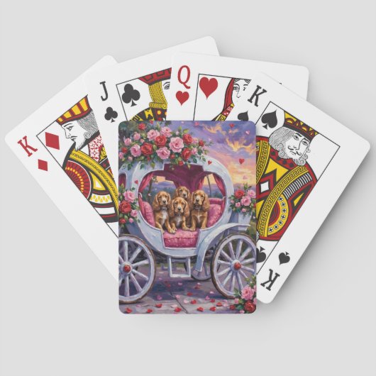 Cocker Spaniel Dog Valentine's Day  トランプ (裏面)