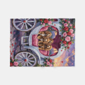 Cocker Spaniel Dog Valentine's Day  フリースブランケット (正面(横))