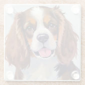 Cocker Spaniel | Dog Watercolor Pet Painting ガラスコースター (裏面)