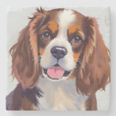 Cocker Spaniel | Dog Watercolor Pet Painting ストーンコースター (正面)