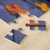 Cocker Spaniel Dogs Trick-or-Treating in Halloween ジグソーパズル (側面)