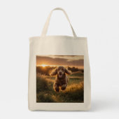 Cocker Spaniel Elegant Grocery Tote Bag トートバッグ (裏面)