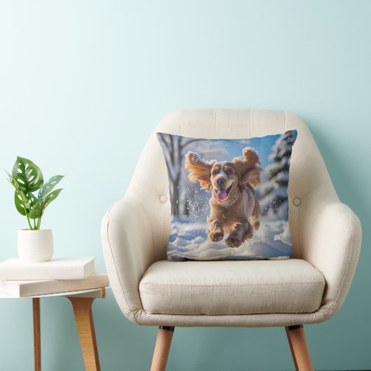 Cocker Spaniel Elegant Throw Pillow クッション (椅子)