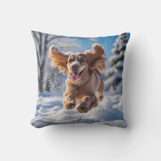 Cocker Spaniel Elegant Throw Pillow クッション (正面)
