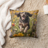 Cocker Spaniel Elegant Throw Pillow クッション (ブランケット)