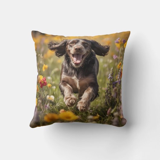 Cocker Spaniel Elegant Throw Pillow クッション (裏面)