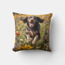 Cocker Spaniel Elegant Throw Pillow クッション