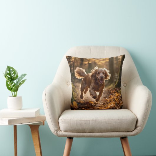 Cocker Spaniel Elegant Throw Pillow クッション (椅子)