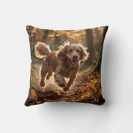 Cocker Spaniel Elegant Throw Pillow クッション (裏面)