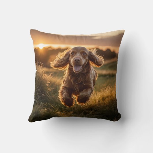 Cocker Spaniel Elegant Throw Pillow クッション (裏面)