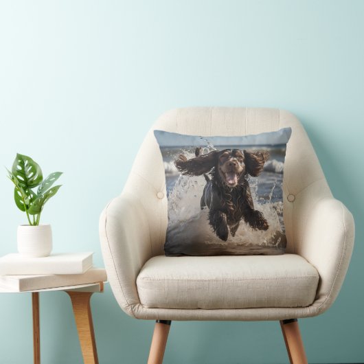 Cocker Spaniel Elegant Throw Pillow クッション (椅子)