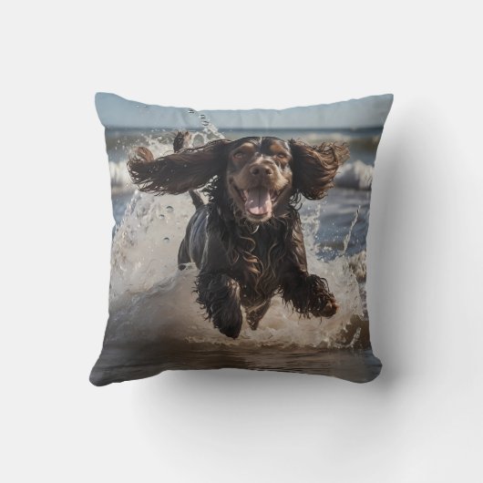 Cocker Spaniel Elegant Throw Pillow クッション (裏面)