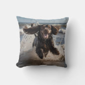 Cocker Spaniel Elegant Throw Pillow クッション (正面)