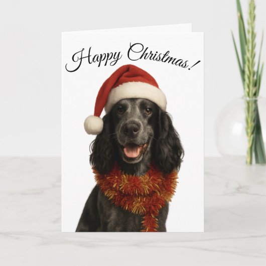 Cocker Spaniel Happy Christmas Dog greetings card シーズンカード (正面)