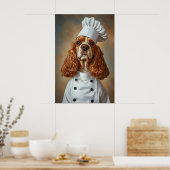 Cocker Spaniel In Chefs Hat Poster, Pet Poster ポスター (キッチン)