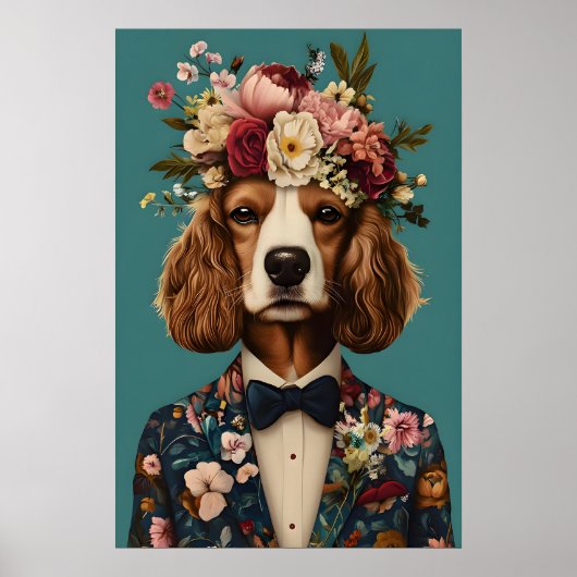 Cocker Spaniel In Suit Poster, Cocker Spaniel ポスター (正面)