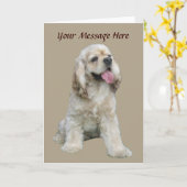 Cocker Spaniel Irresistible Greeting Card カード (黄色い花)