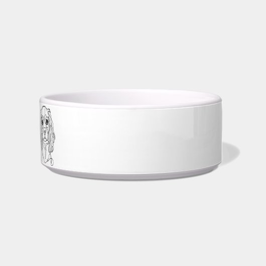 Cocker Spaniel Line Art personalized bowl ボウル (右)