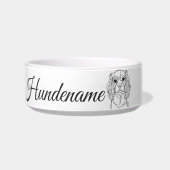 Cocker Spaniel Line Art personalized bowl ボウル (正面)