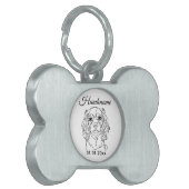 Cocker Spaniel Line Art Personalized Tag ペットネームタグ (正面左)