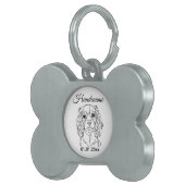 Cocker Spaniel Line Art Personalized Tag ペットネームタグ (正面右)
