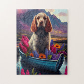Cocker Spaniel on a Paddle: A Scenic Adventure ジグソーパズル (縦)