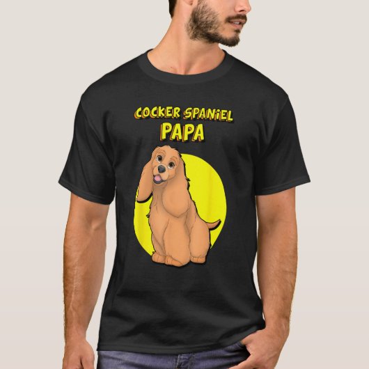 Cocker Spaniel Papa Red Cocker Spaniel Dog Father Tシャツ (正面)