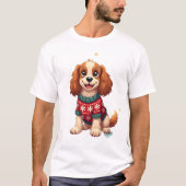 Cocker Spaniel Snowflake Glow Tシャツ (正面)