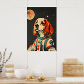 Cocker Spaniel Spaniel Astronaut Poster, Cocker ポスター (キッチン)